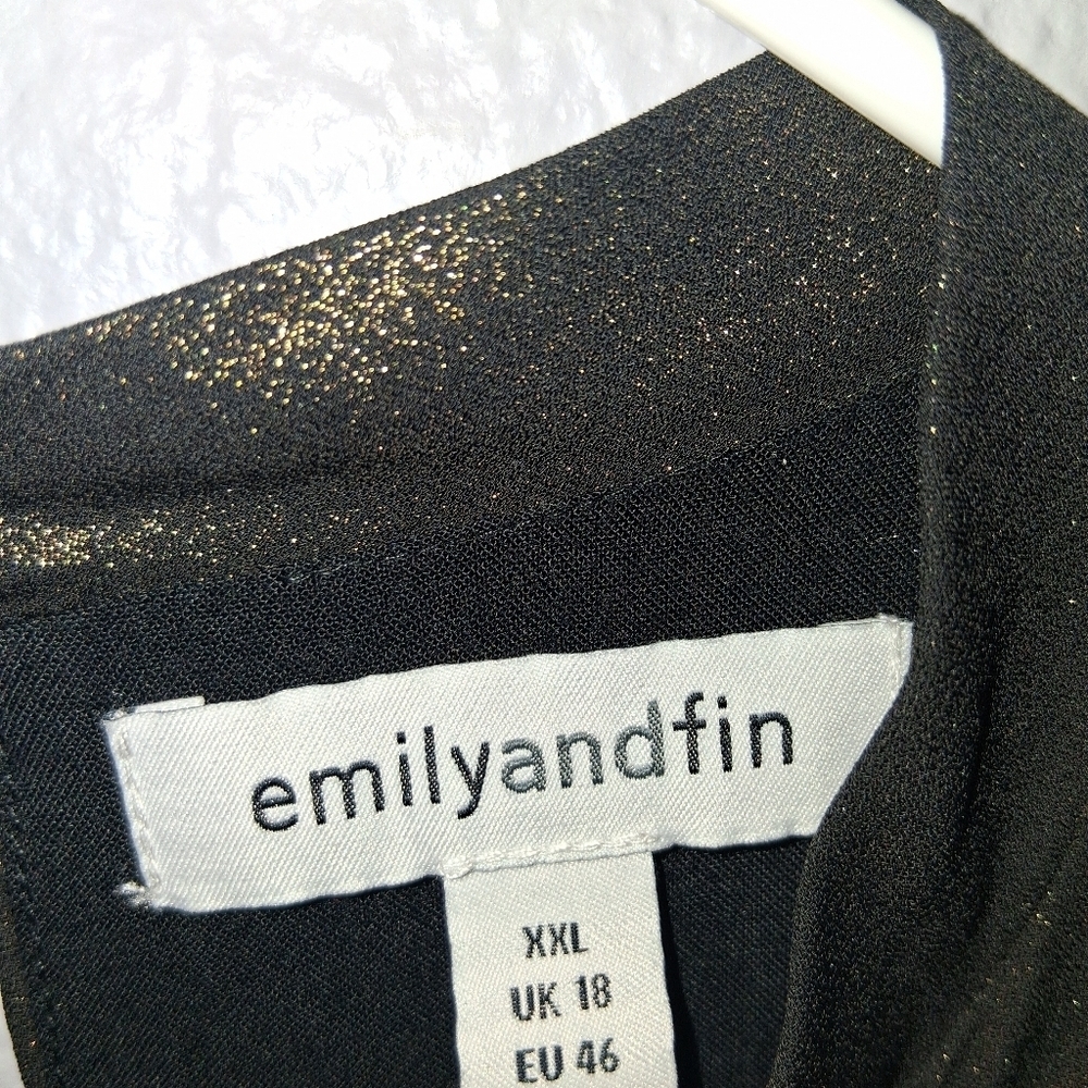 Emily And Fin Shake And Shimmer A Line Mini Dress Gold Metallic XXL - Picture 5 of 8